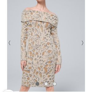 WHBM Leopard Print Cozy Midi Sweater Dress